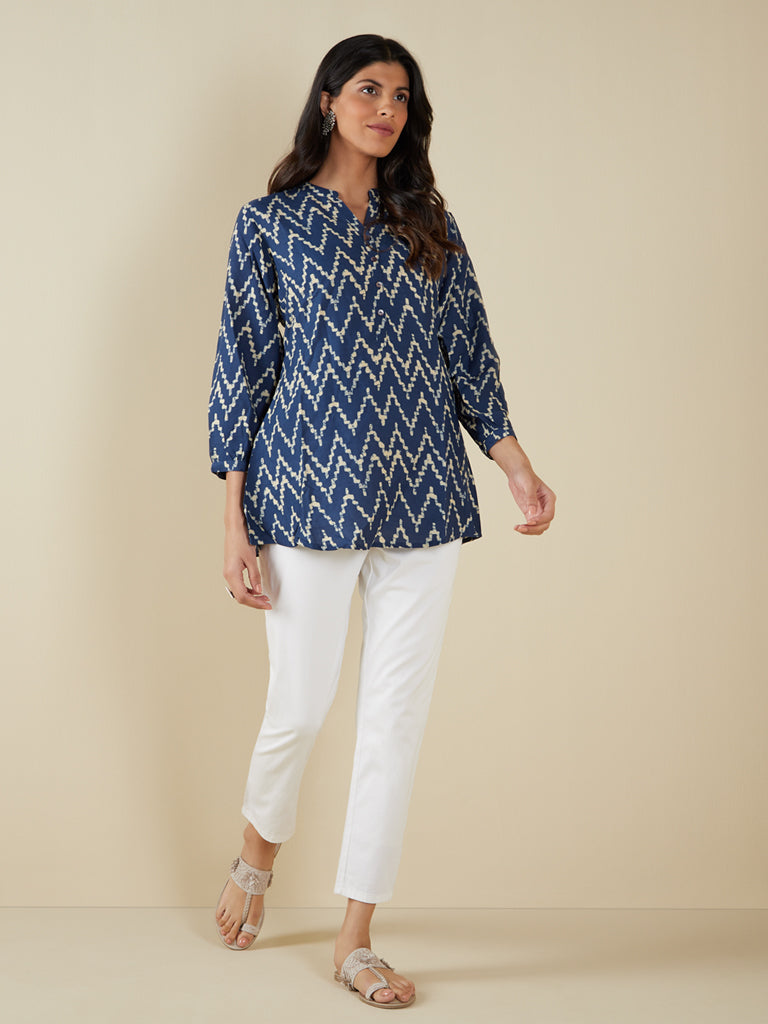 Buy Cotton Dobby Chikankari Short Kurta for Women Online at Fabindia   10619666