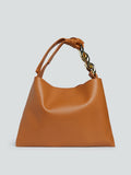 LOV Tan Chain-Detailed Shoulder Bag