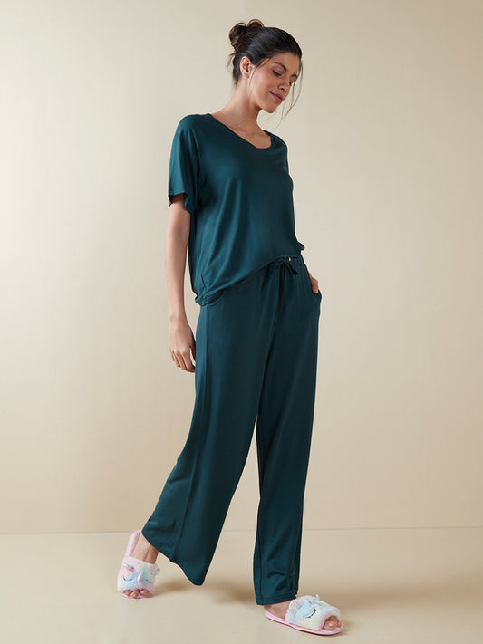 Wunderlove Teal Flared Supersoft Pyjamas
