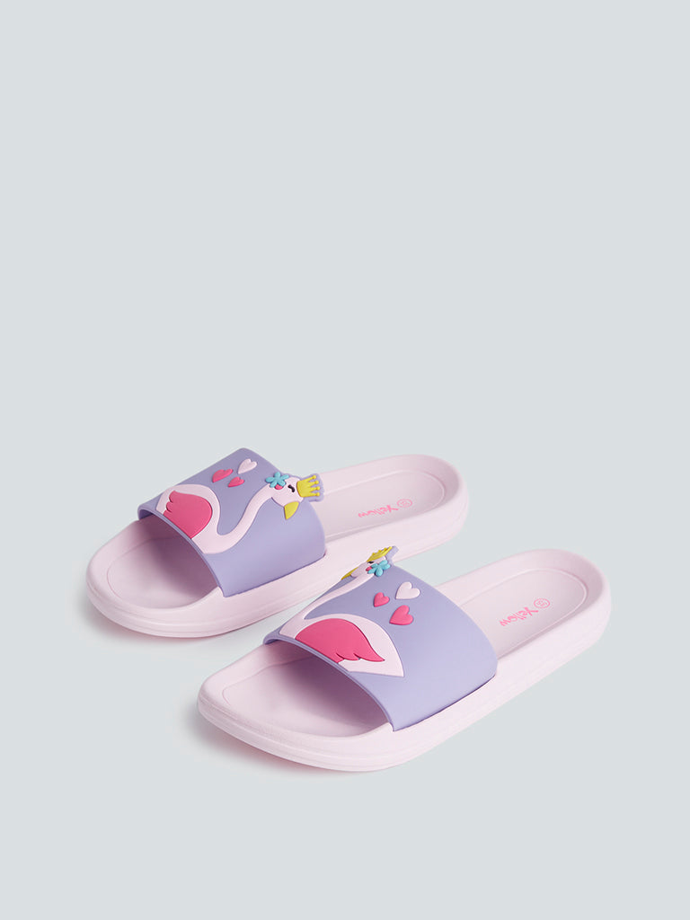 Yellow Pink Patterned Slides