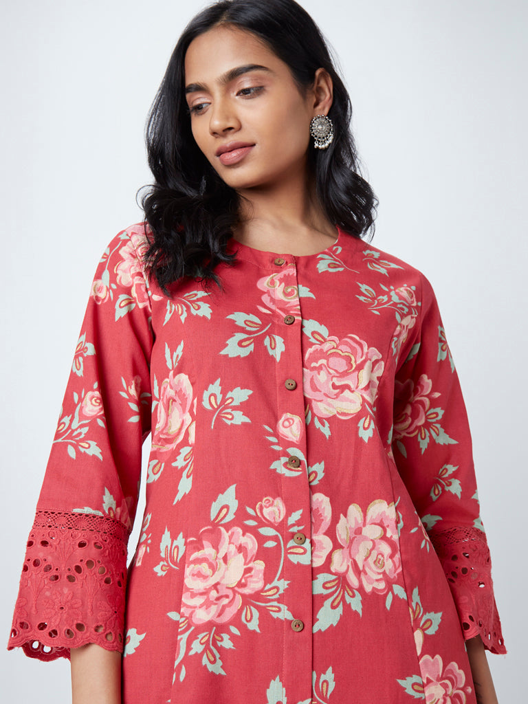 Buy Utsa by Westside Grey Pomegranate Print Fit-And-Flare Kurti online |  Looksgud.in