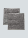 Westside Home Grey Self-Striped Small 550 GSM Face Towels Pack of Two