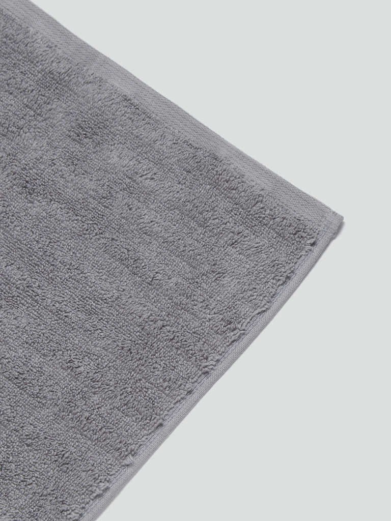Westside Home Grey Self-Striped Small 550 GSM Hand Towel