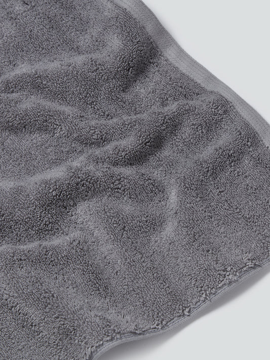 Westside Home Grey Self-Striped Medium 550 GSM Bath Towel