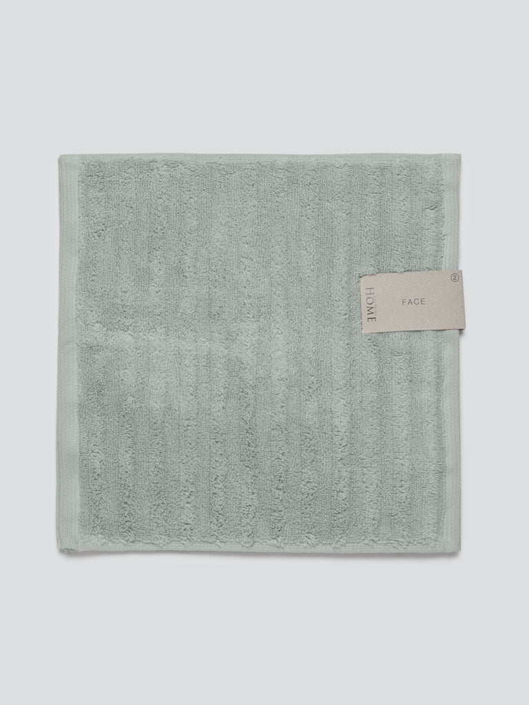 Westside Home Mint Self-Striped Small 550 GSM Face Towels Pack of Two