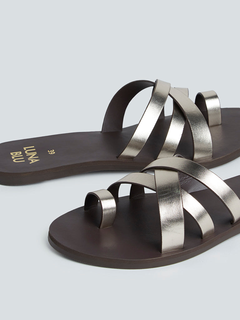Buy LUNA BLU Brown Multi Strap Sandals from Westside