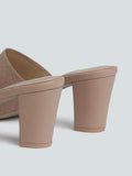 LUNA BLU Dusty Pink Peep Toe Block Heel Sandals