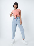 Nuon Coral Embossed Text Crop Top