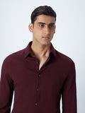 WES Formals Wine Ultra Slim-Fit Shirt