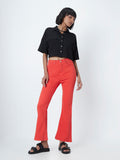 Nuon Black Textured Crop Shirt
