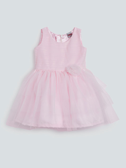 HOP Kids Pink Rose Pattern Dress