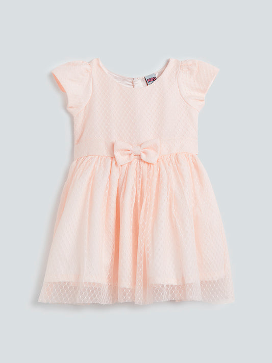 HOP Kids Peach Mesh Dress