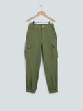 Y&F Kids Olive Cargo-Style Joggers