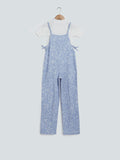Y&F Kids Blue T-Shirt And Jumpsuit Set