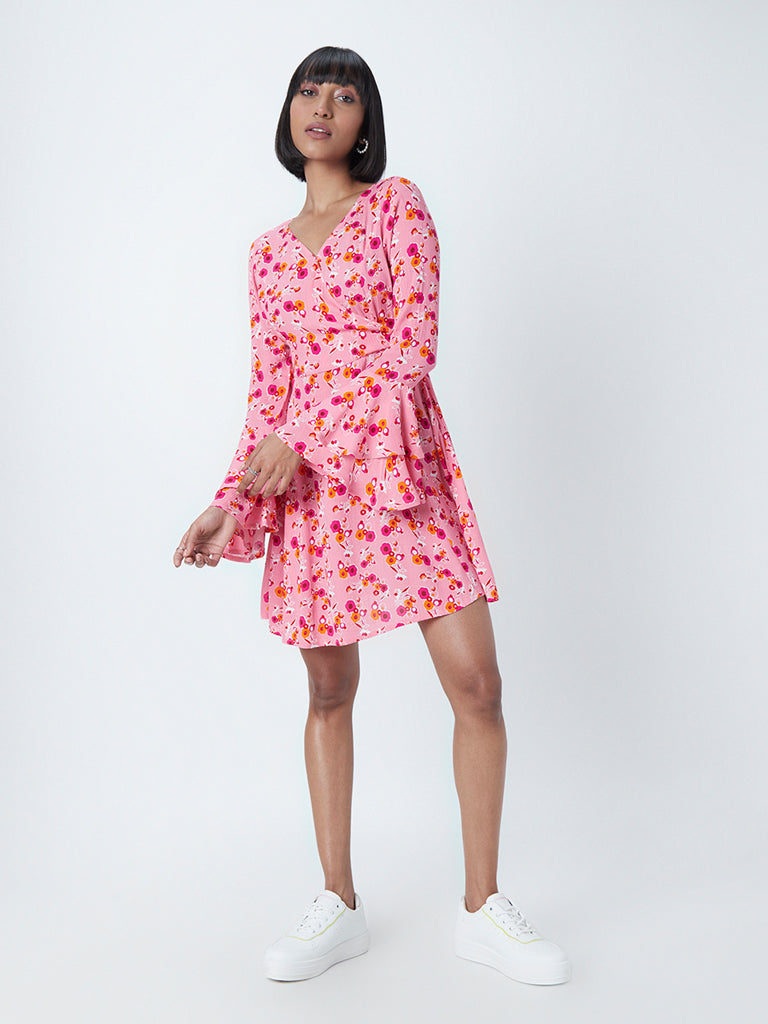 Nuon Pink Floral Printed Dress