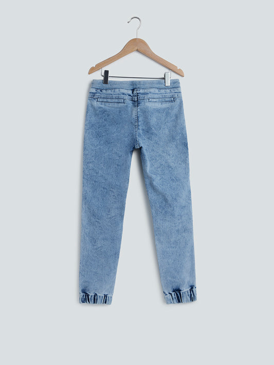Y&F Kids Light Blue Acid-Wash Jeans
