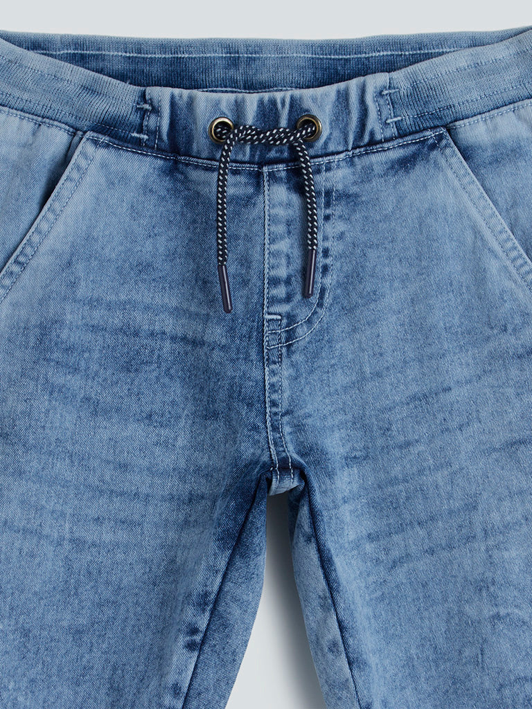 Y&F Kids Light Blue Acid-Wash Jeans
