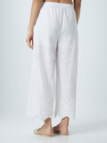 Zuba White Pure Cotton Palazzos