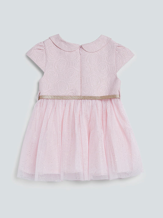 HOP Baby Pink Peter-Pan Fit-And-Flare Dress