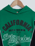 Y&F Kids Green Colour-Block Hooded Sweatshirt