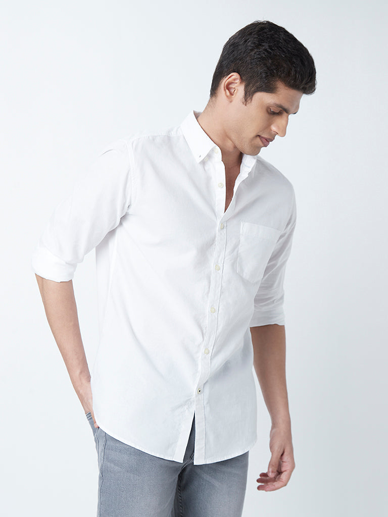 WES Casuals White Shirt