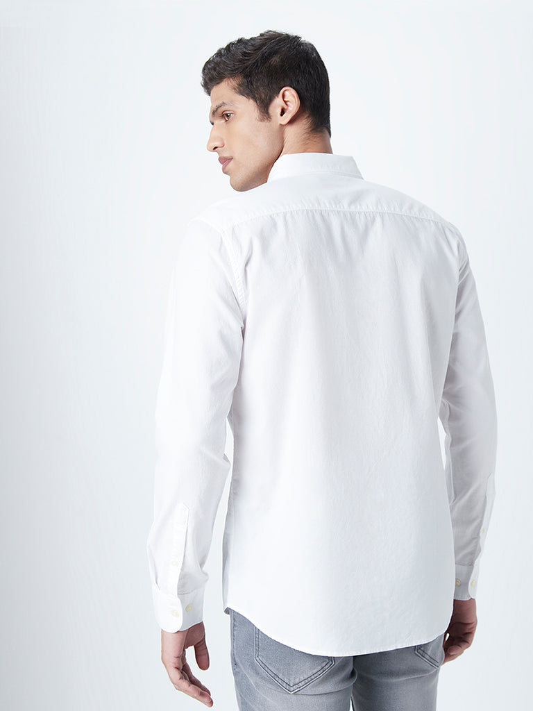 WES Casuals White Cotton Shirt