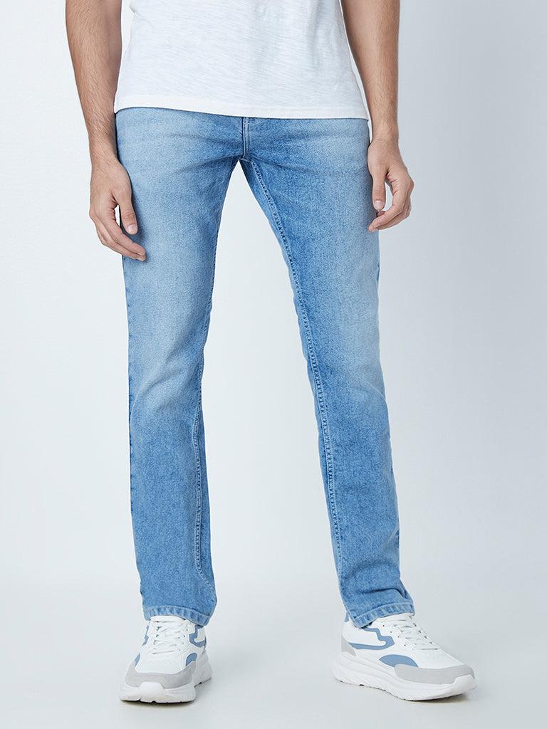 WES Casuals Blue Slim - Fit Mid Rise Jeans
