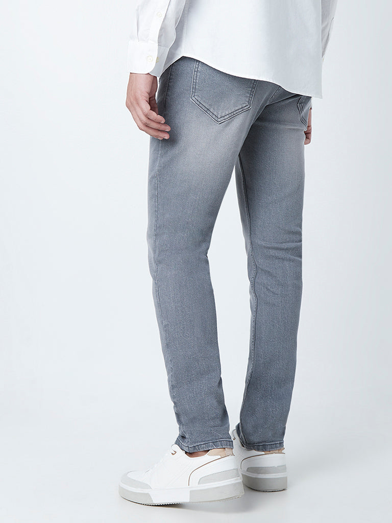 WES Casuals Grey Slim - Fit Mid Rise Jeans