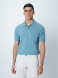 WES Casuals Light Teal Relaxed-Fit Polo T-Shirt