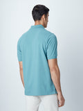 WES Casuals Light Teal Relaxed-Fit Polo T-Shirt