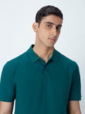 WES Casuals Teal Slim-Fit Polo T-Shirt