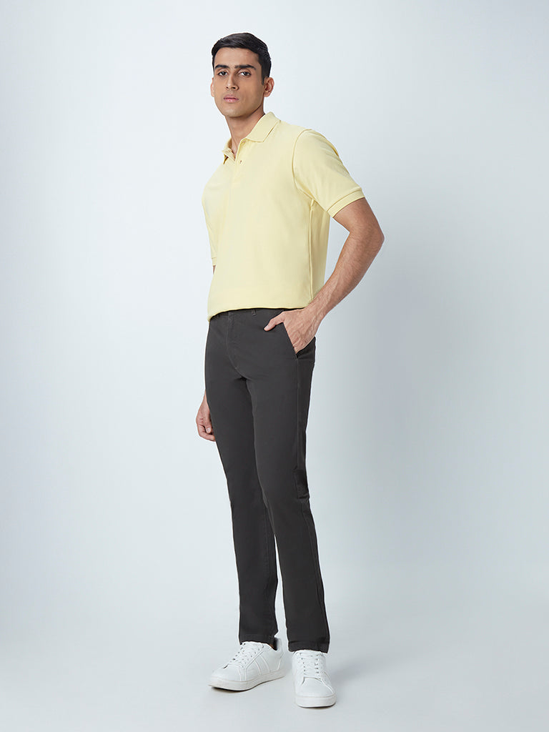 WES Casuals Yellow Slim-Fit Polo T-Shirt