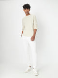 ETA Ecru Knitted Slim-Fit T-Shirt