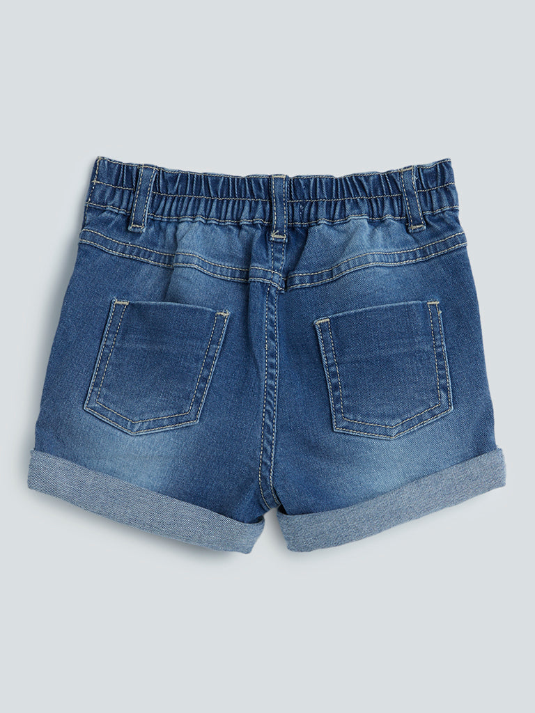 HOP Baby Blue Numerical Pattern Shorts