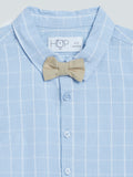 HOP Baby Blue Checkered Shirt And Shorts Set