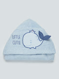 HOP Baby Blue Whale Design Towel with Hood