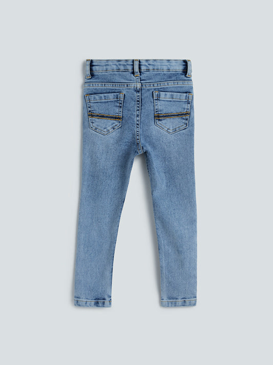 HOP Kids Light Blue Straight - Fit Mid - Rise Jeans