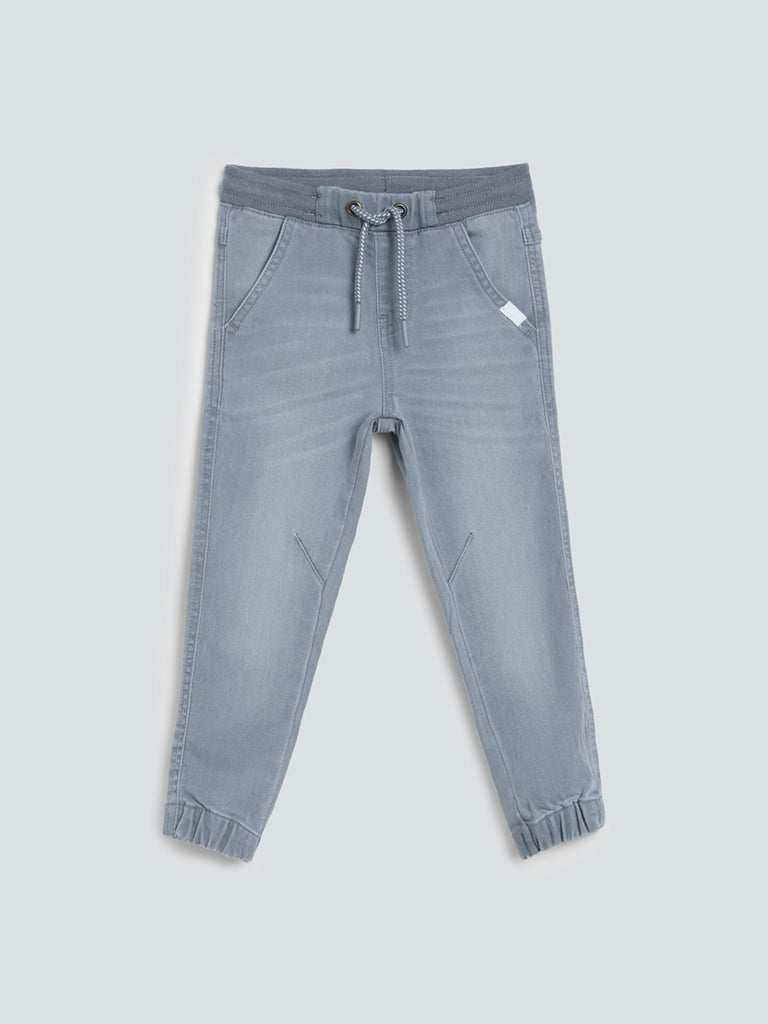 HOP Kids Grey Jogger-Style Jeans