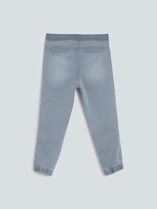 HOP Kids Grey Slim - Fit Mid- Rise Jeans