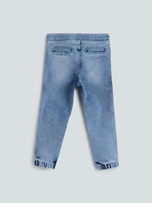 HOP Kids Light Blue Slim - Fit High Rise Jeans