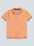 HOP Kids Peach Coconut Tree Design Polo T-Shirt