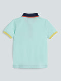 HOP Kids Mint Text Design Polo T-Shirt