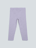 HOP Kids Lilac Heart-Patterned Leggings