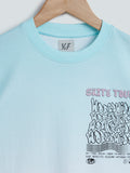 Y&F Kids Light Blue Text-Patterned T-Shirt