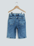 Y&F Kids Blue Distressed Shorts