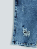 Y&F Kids Blue Distressed Shorts
