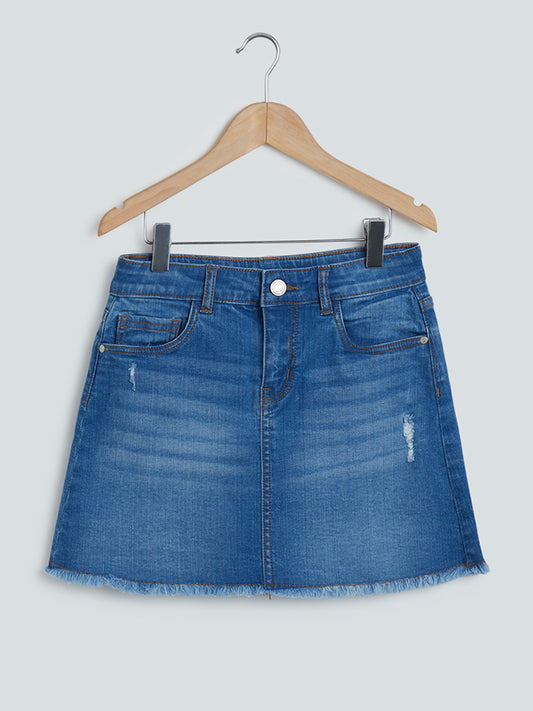 Y&F Kids Blue Denim Skirt