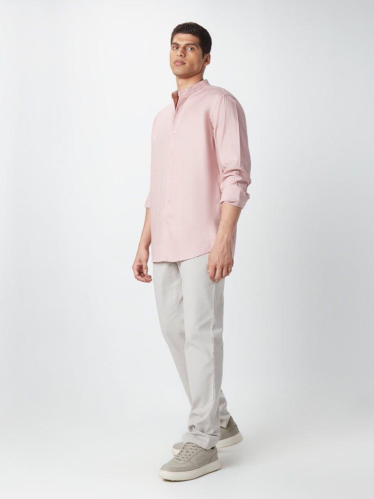 Ascot Dusty Pink Cotton Relaxed-Fit Shirt