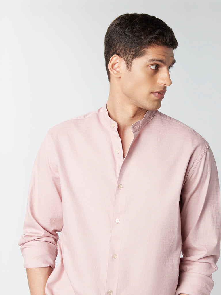 Ascot Dusty Pink Cotton Relaxed-Fit Shirt