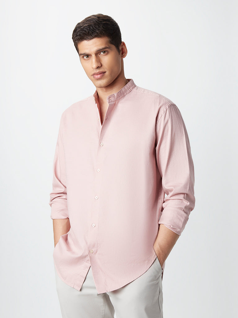 Ascot Dusty Pink Cotton Relaxed-Fit Shirt